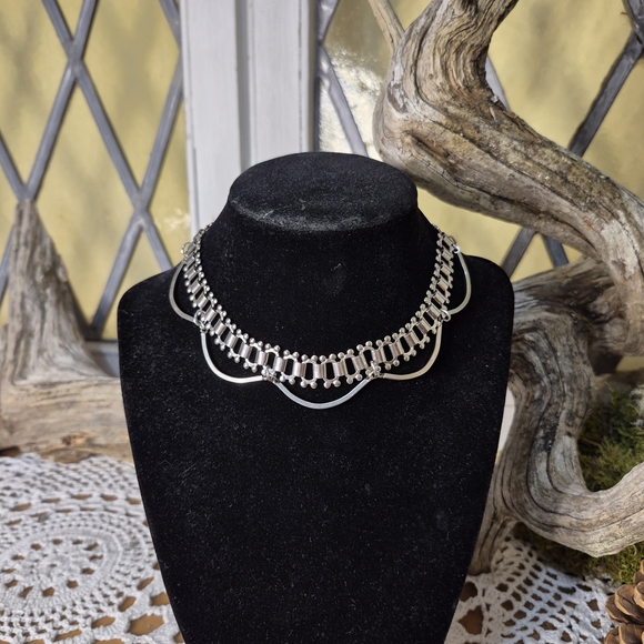 Silver Choker Necklace - Picture 2 of 10